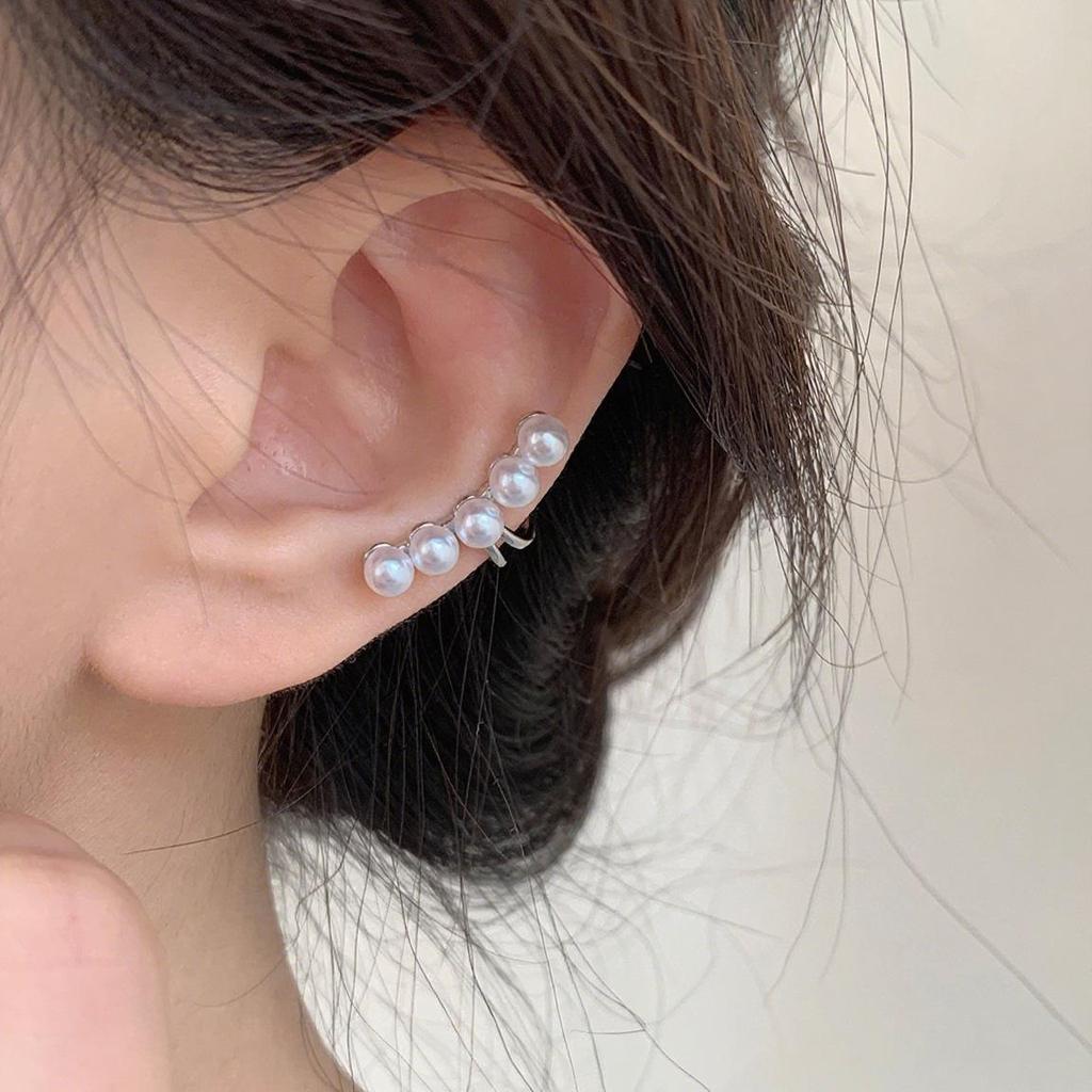 Koreanische minimalistische Perlen-Ohrklemmen für Damen - Elegant, schlicht, kein Piercing erforderlich, sommerfertiger Schmuck