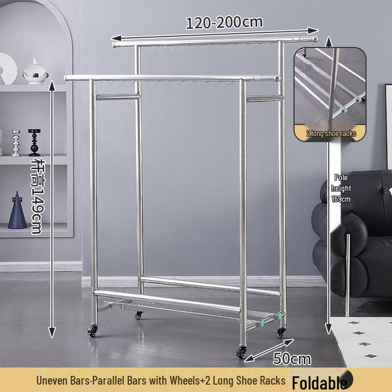 Mobile Stainless Steel Clothes Drying Rack