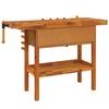 Vidaxl Banco da Lavoro con Cassetti e Morsa, 124x52x83 cm, Acero