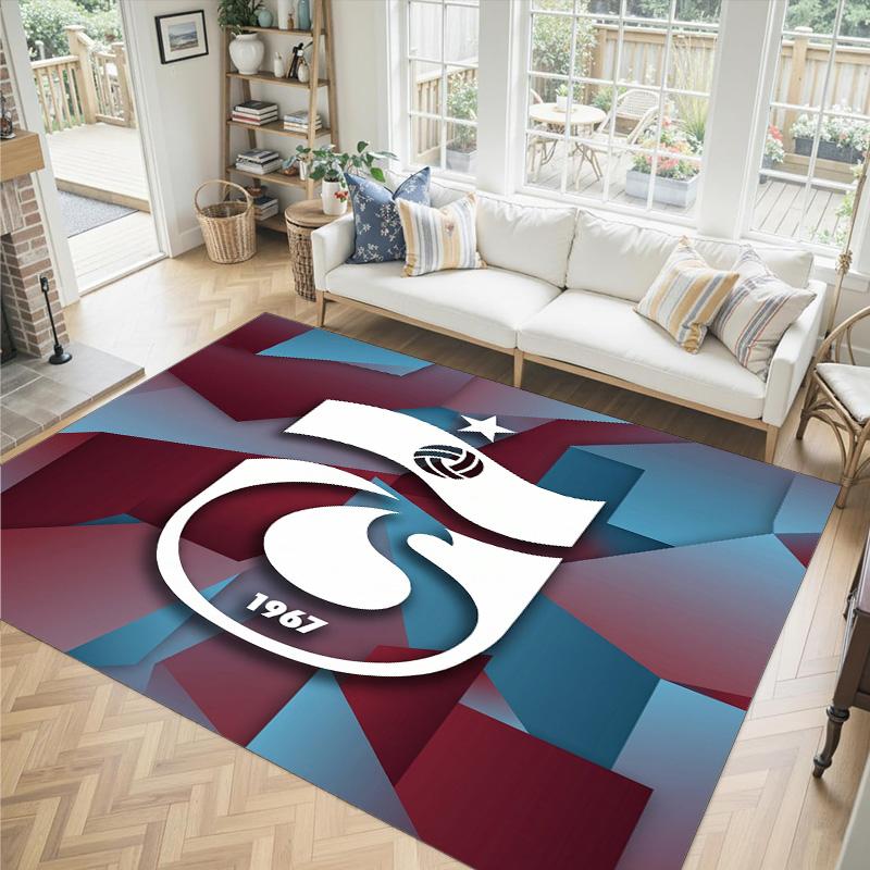 Trabzonspor FC Design Crystal Velvet Carpet Cozy Non?Slip Printed Rug For Bedroom Living Room Entrance