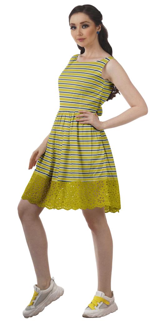 Moomaya Printed Lace Evening Mini Dress For Party Sleeveless Women Clothing
