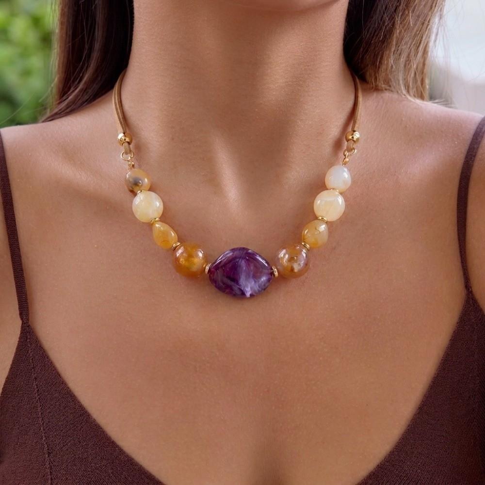Irregular Acrylic Necklace Handmade Irregular Necklace Charms Geometry Necklace Women