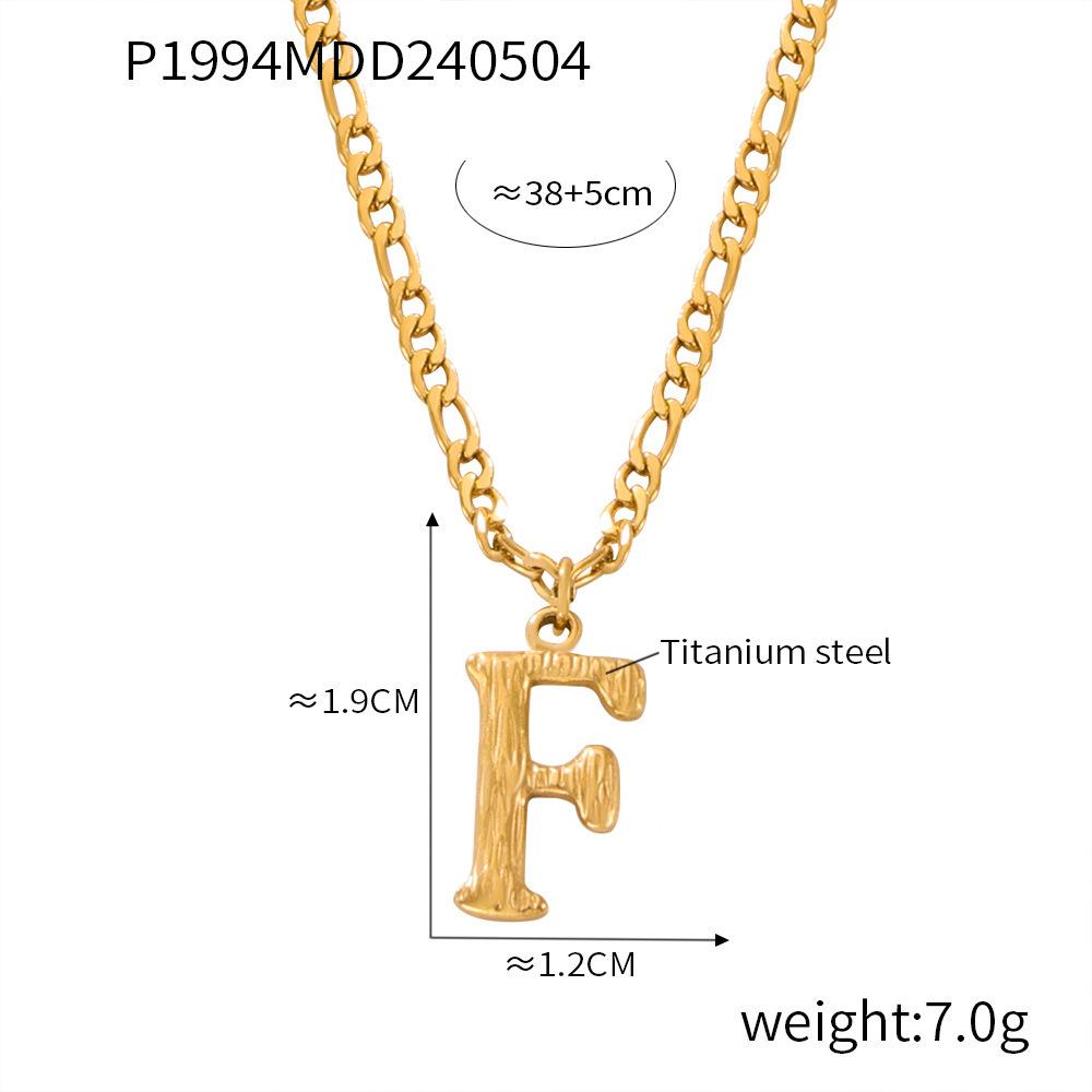 Simple Light Luxury Titanium Steel 26 Letter Necklace Niche Non-Fading Necklace Gold Tree Pattern Jewelry
