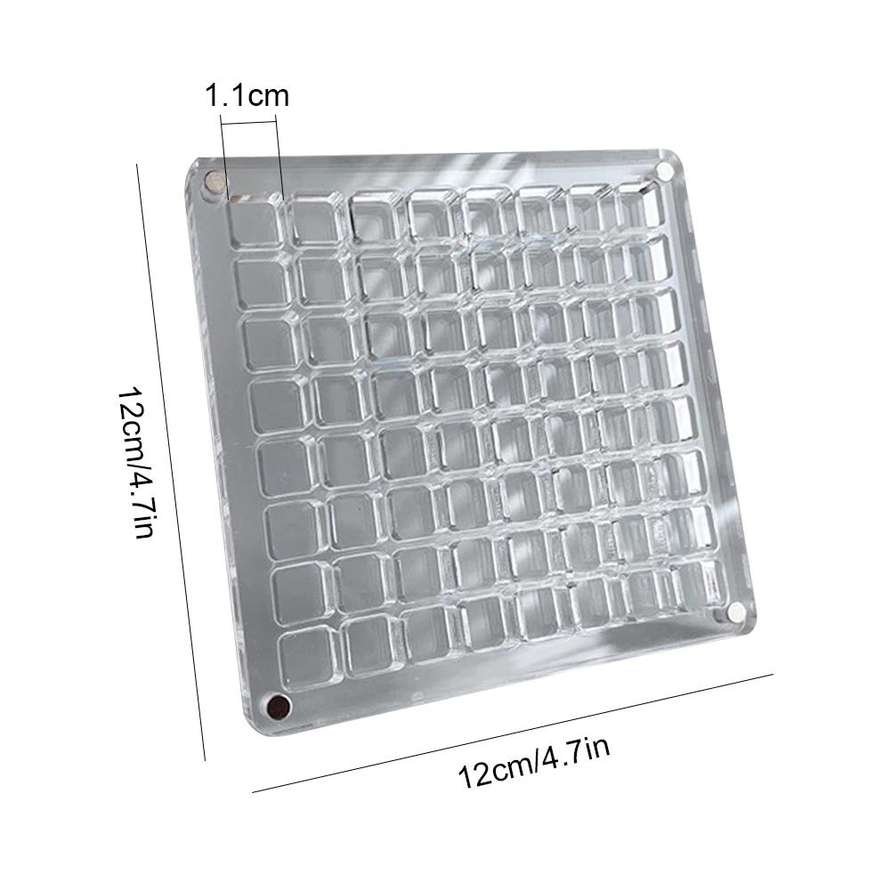 Acrylic Magnetic Seashell Storage Box 64/100 Grids Seashell Display Case Small Craft Bead Jewelry Organizer Rock Collection Box