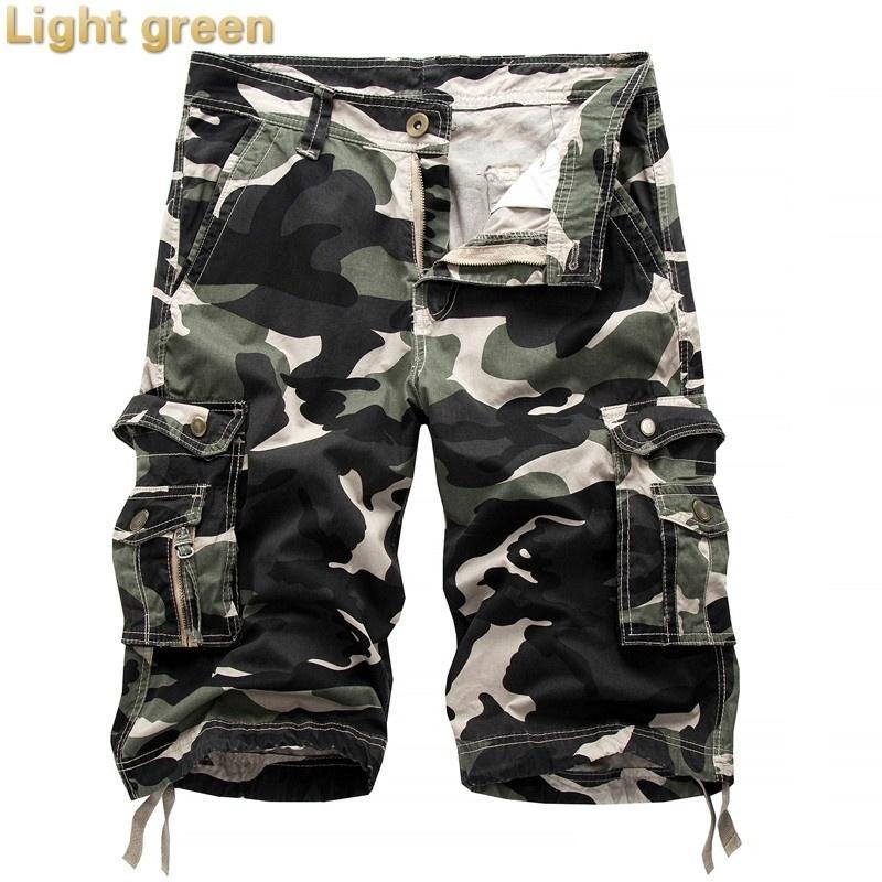 Nové letní pánské overaly Camouflage Střední kalhoty Pánské cargo kraťasy 6 barev