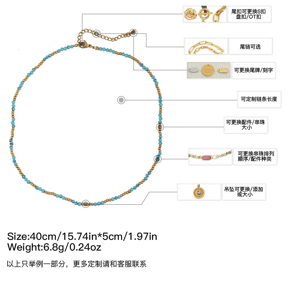 GEMCHIC Women s Vintage Turquoise Beaded Necklace with Gold Spacer Beads Adjustable Choker