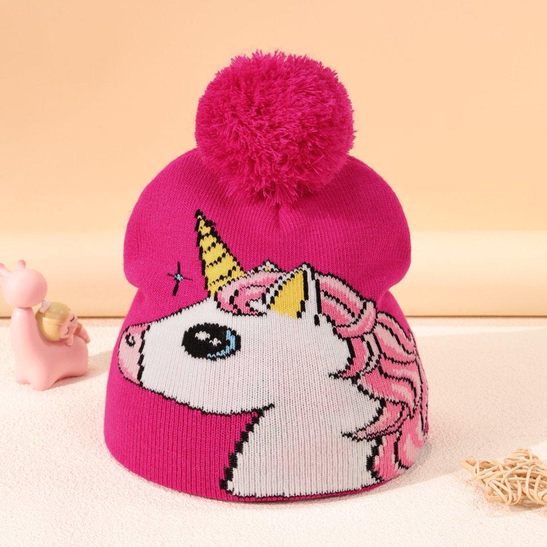 Unicorn Wool Knitted Hat Children S Autumn And Winter Cold And Warm Jacquard Cover Wool Hat