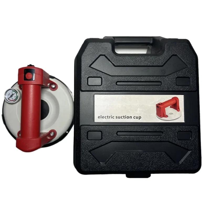 6in 120KG Load Electric Vacuum Suction Cup with Pressure Gauge Heavy Duty Vacuum Lifter for Granite Tile Glass Storage Box Pack