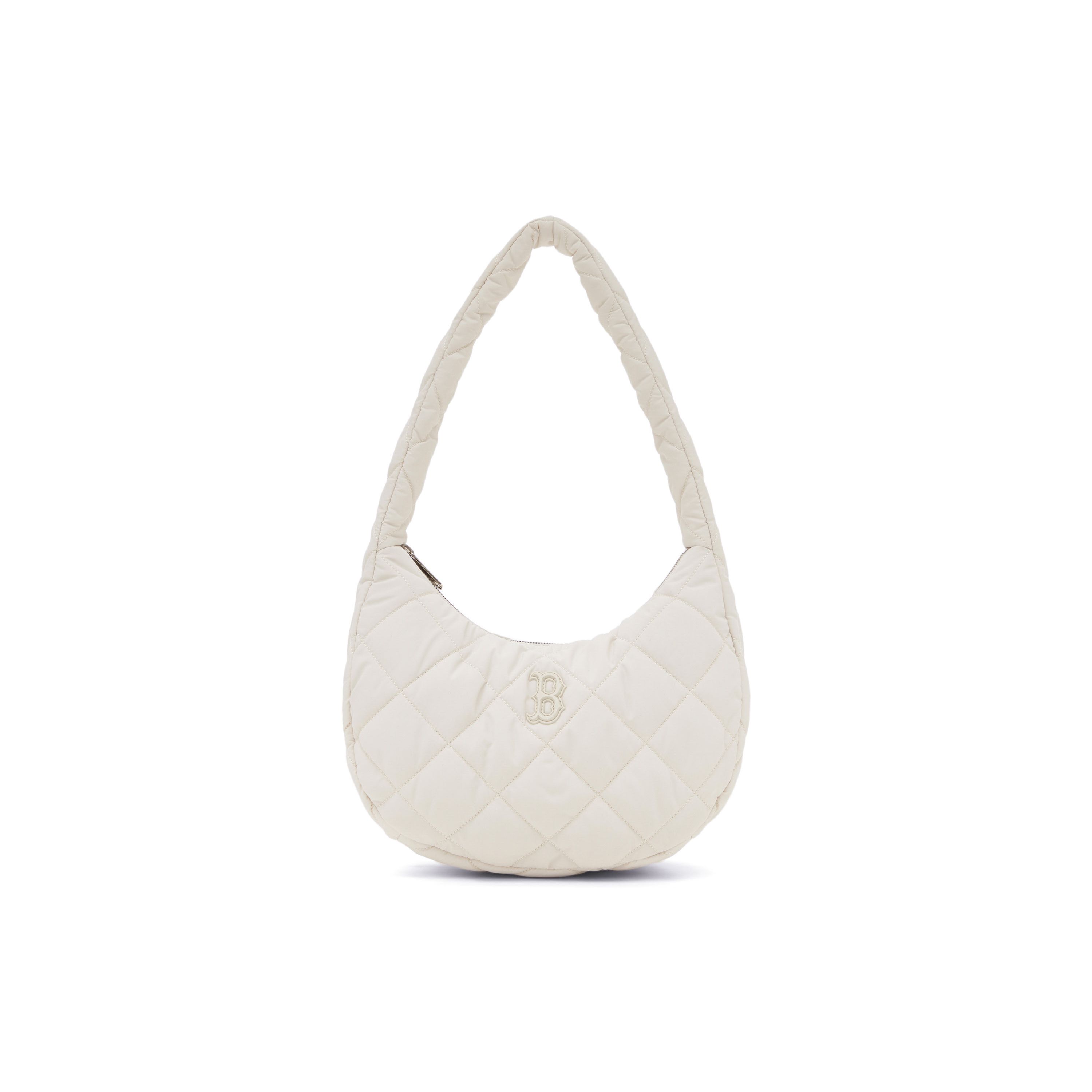 

MLB Boston Red Sox Casual Diamond Zipper Polyester Cloud Bag Mom Bag Underarm Hobo Handbag Shoulder Bag Women bags White 3ABQM0936-43CRP White