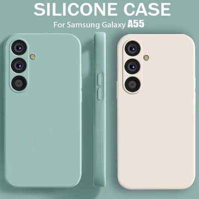 Funda de silicona líquida suave para Samsung A55 A54 5G, funda para teléfono Samsung Galaxy A55 A54 A 55 54 5G, funda suave a prueba de golpes