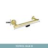 Brushed Gold 304 Stainless Steel Bathroom Set: Knurled Towel Rack, Towel Bar, Paper Holder, and Coat Hook