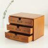 1pc Vintage Wooden Storage Drawer, Office Desktop Storage Box, 1/2/3-layer Drawer Type Small Cabinet, Multi-functional Storage
