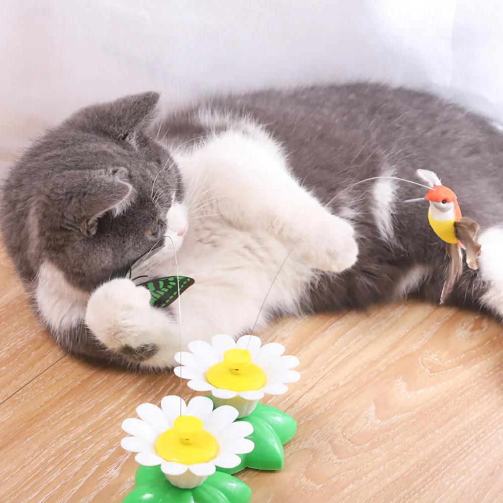 1/2/3PCS Electric Flying Bird Teasing Stick Automatically Spins Around Hummingbird, Cat Self Hi Toy Funny Pet Toys Random Color