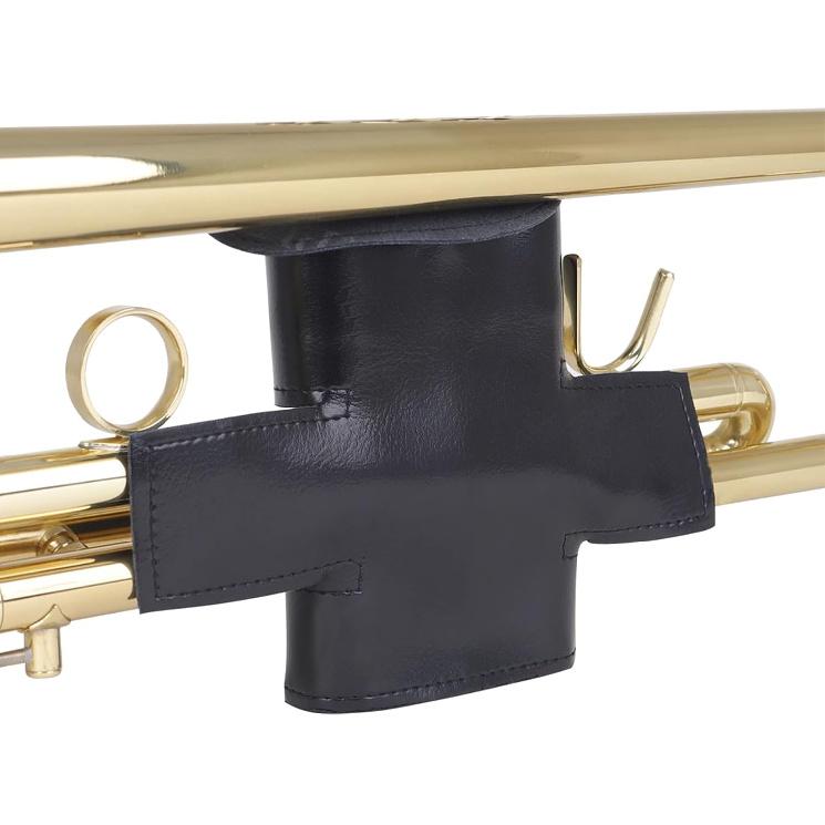 Trumpet Valves Guard, PU Leather Trumpet Protective Cover Sleeve, Professional Trumpet Valves Guard Cover for Beginners, Black