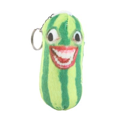 Watermelon Strip Shaped Plush Pendant Decompression Sound Watermelon Strips Doll Keyring