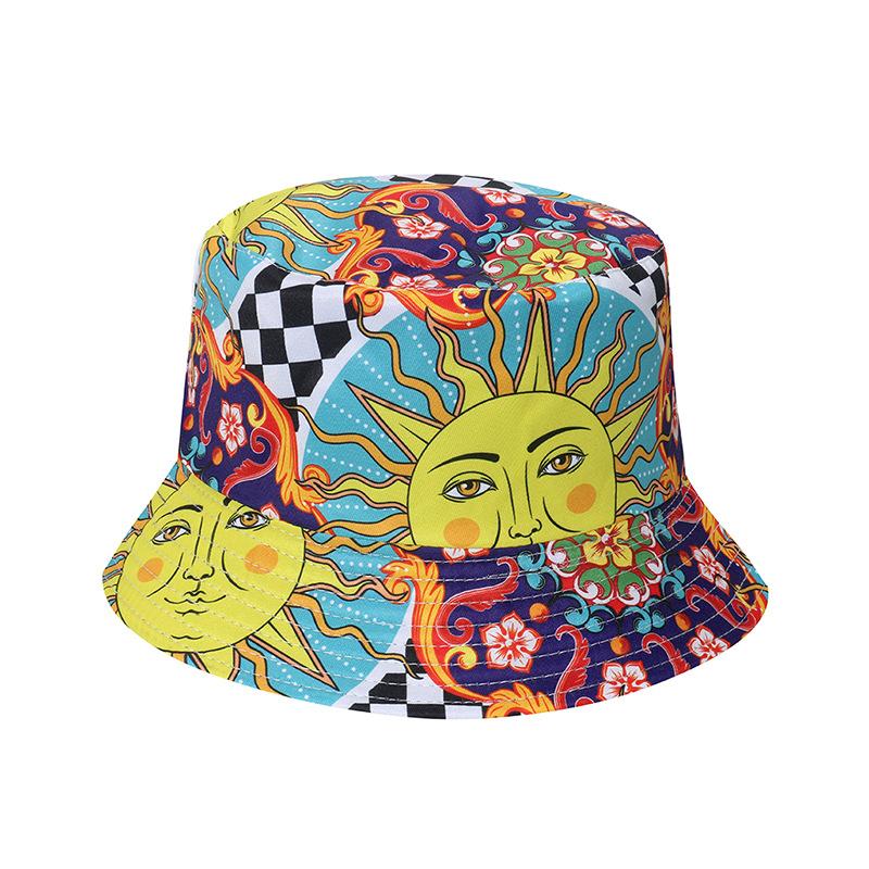 Versatile Style Hat Printing Womens Sunshade Short Brim Fishermans Hatscaps