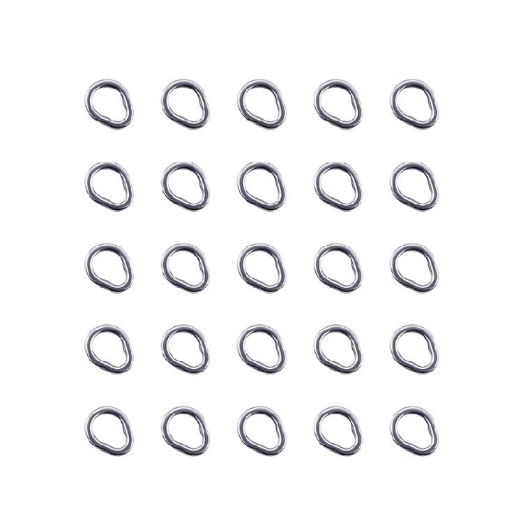 25Pcs Stainless Steel Split Rings Pear shape Solid Fishing Rings Lures Connectors for Saltwater Freshwater Fishing