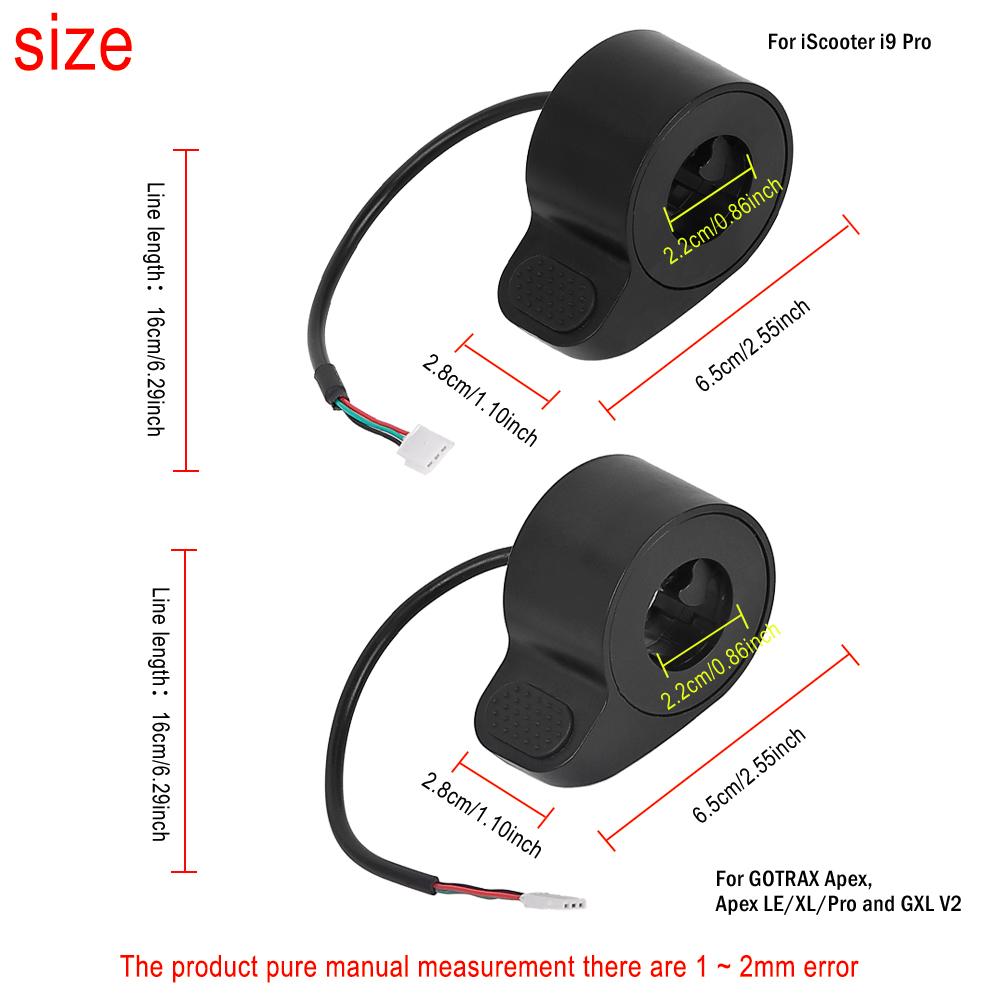 Electric Scooter Thumb Throttle for Gotrax GXL V2/ Apex/Apex Pro/Apex XL/XR Elite Kickscooter Throttle Accelerator Accessories Throttles 2