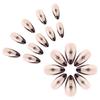 24pcs Short Almond Press On Nail Artificial Nail Glitters Star Designs French Tip Stick on Nail for a Stylish Look