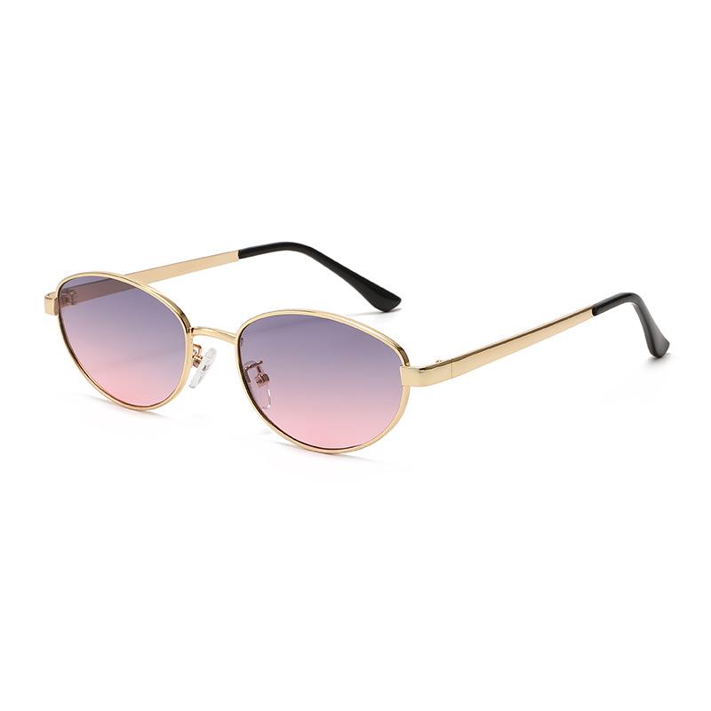 New cat eye sunglasses, European and American fashion simple metal versatile sunglasses, trendy fashion glasses