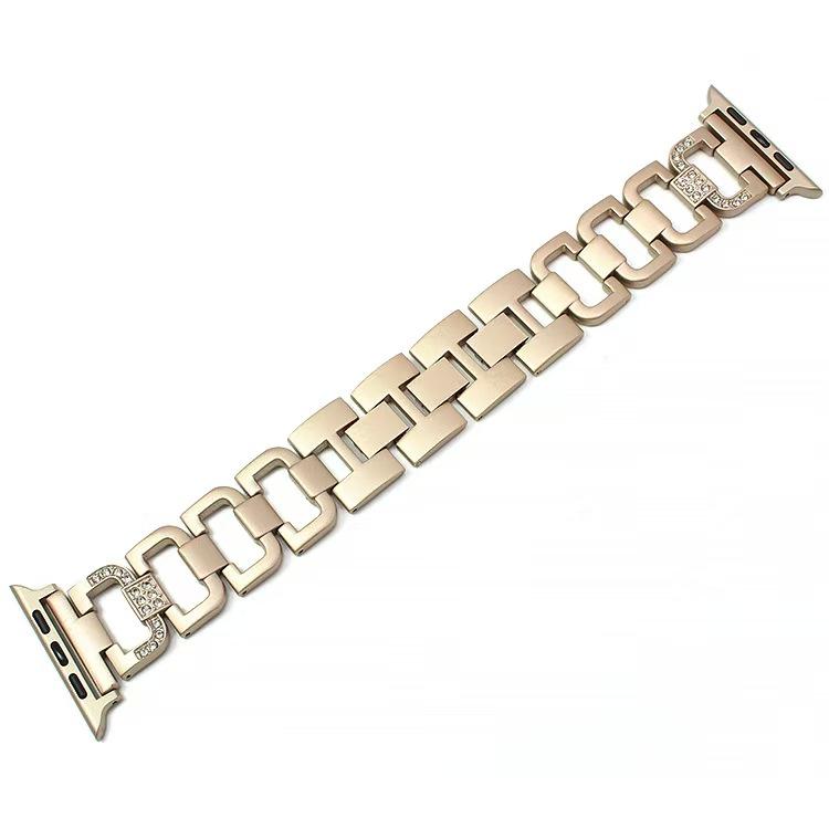 Fashion Simple D Strap for Apple Watch38/40/41mm 42/44/45/49mm Diamond Encrusted Chain Metal Strap Removable
