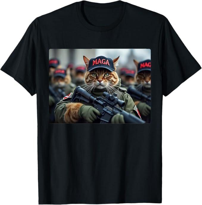 Cats For Trump Maga Army American Flag Patriotic Vote Trump Unisex T-Shirt Unisex T-Shirt M