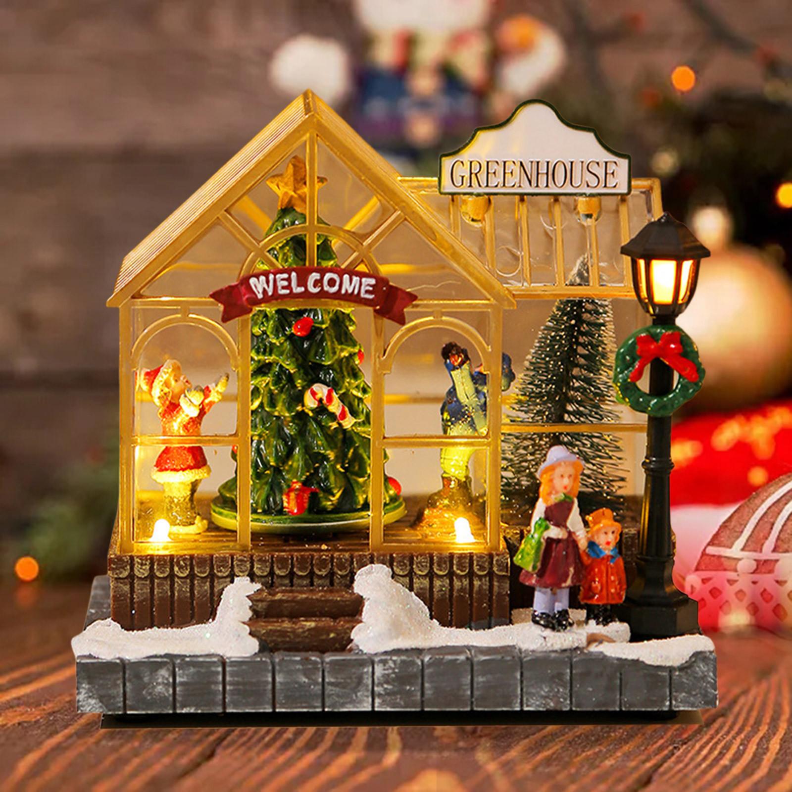 Christmas Village Accessories Led Lighted Christmas Village Multicolored Christmas Vacation Village W/Music Strength Ornament One Size