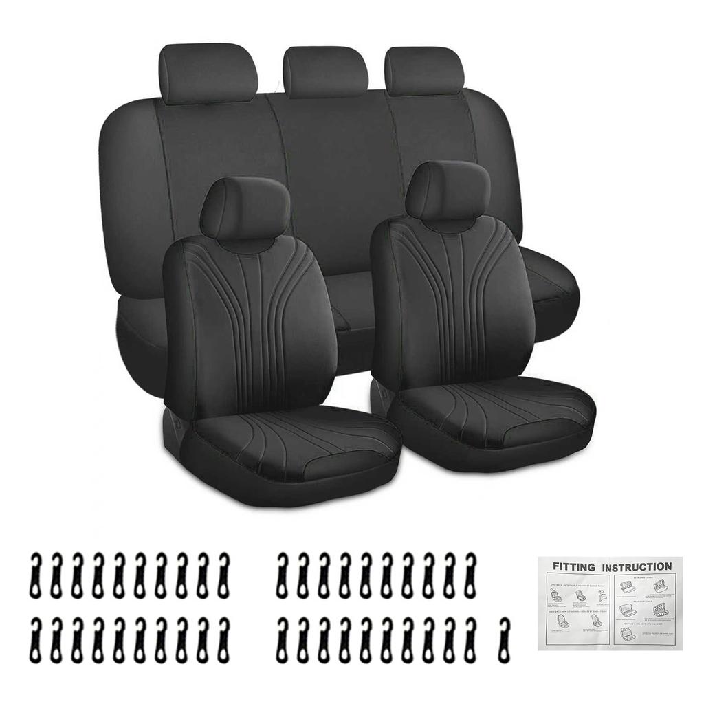 All-Season Car Seat Covers Easy To Install Non-Slip Breathable Full Set Of Car Seat Covers For 5 Seats