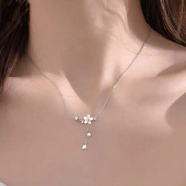 925 Sterling Silver Zircon Pendant Necklace Necklace Women Fashion Jewelry