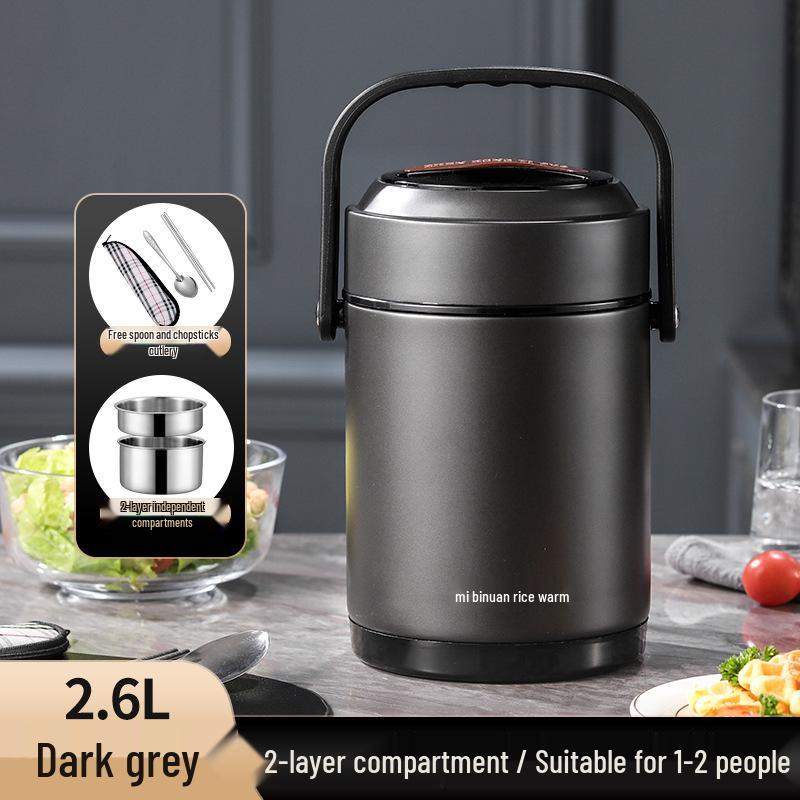 Winter Stainless Steel Insulated Multi-layer Lunch Box - Portable, Large Capacity, Keeps Food Hot for 24 Hours, Perfect for Home or Office.