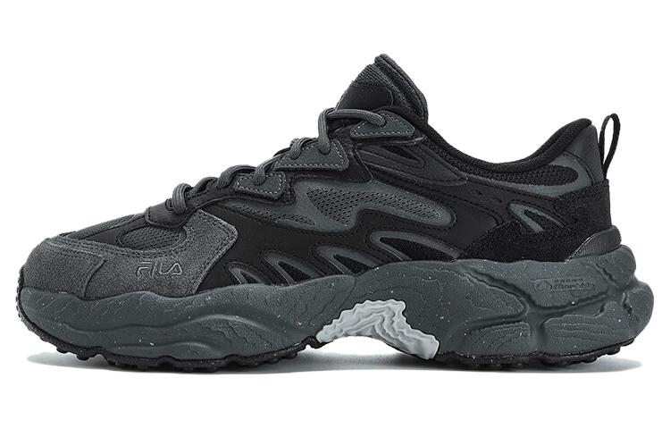 Men's Sneakers FILA Fern Sneakers Comfortable Height Increasing Low top Chunky Sneakers Men's Gray Black
