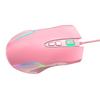 Wired Mouse Pink Ergonomic Design RGB Backlit Motion Detection 5.9ft Cable Gaming Mouse for Gaming Office Study