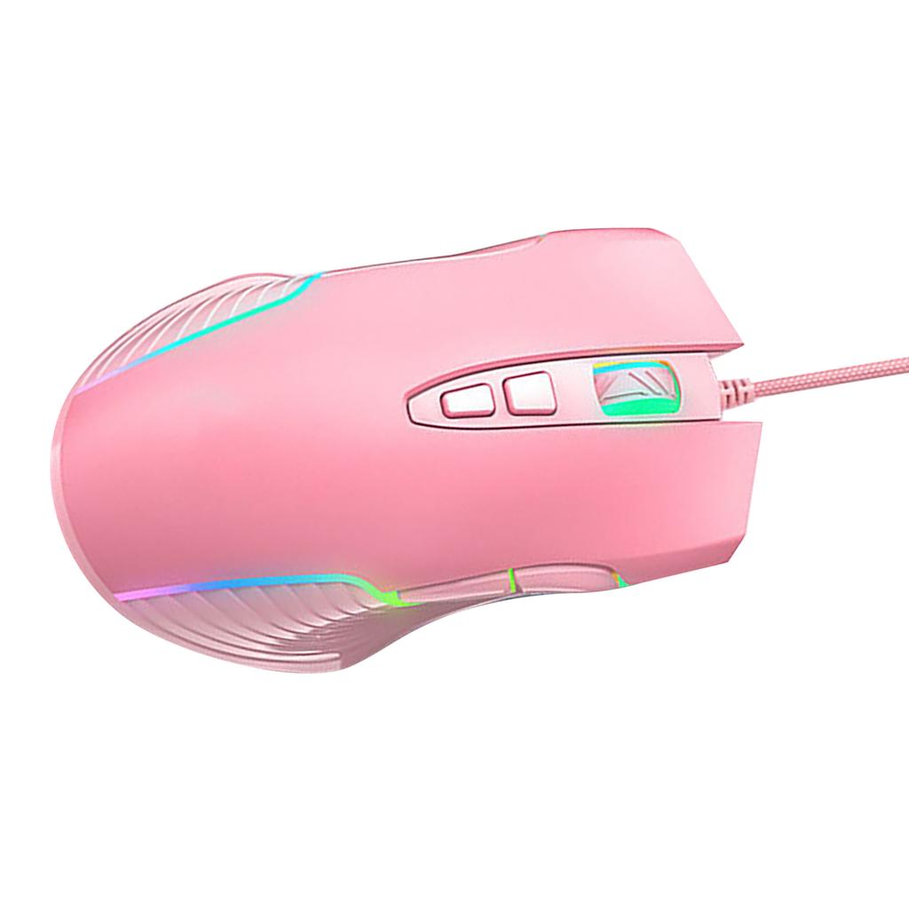 Wired Mouse Pink Ergonomic Design RGB Backlit Motion Detection 5.9ft Cable Gaming Mouse for Gaming Office Study