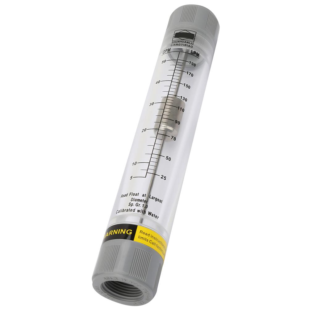 LZM 25G Acrylic Plexiglass Tube Type Liquid Flowmeter Flow Meter for Water Female G1in(5 50GPM)