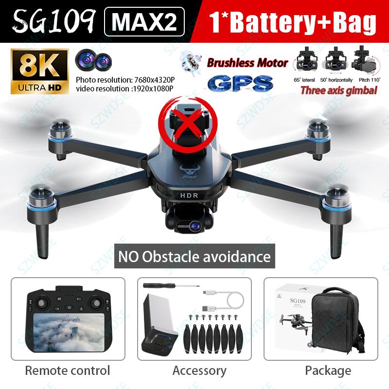 2026 New SG109 MAX2 GPS Drone with 8K Camera 3-Axis Gimbal WIFI 360° Laser Intelligent Obstacle Avoidance Screen Remote 5G FPV Brushless RC Dron