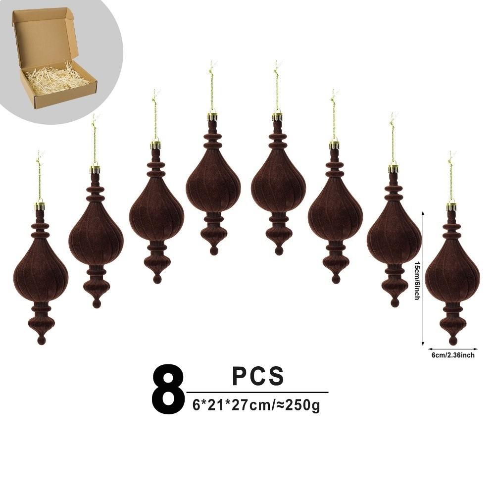 6pcs/Box Plastic Christmas Tree Ornament DIY Crafts Painted Plastic Cone Ornaments  Home Tree Decor