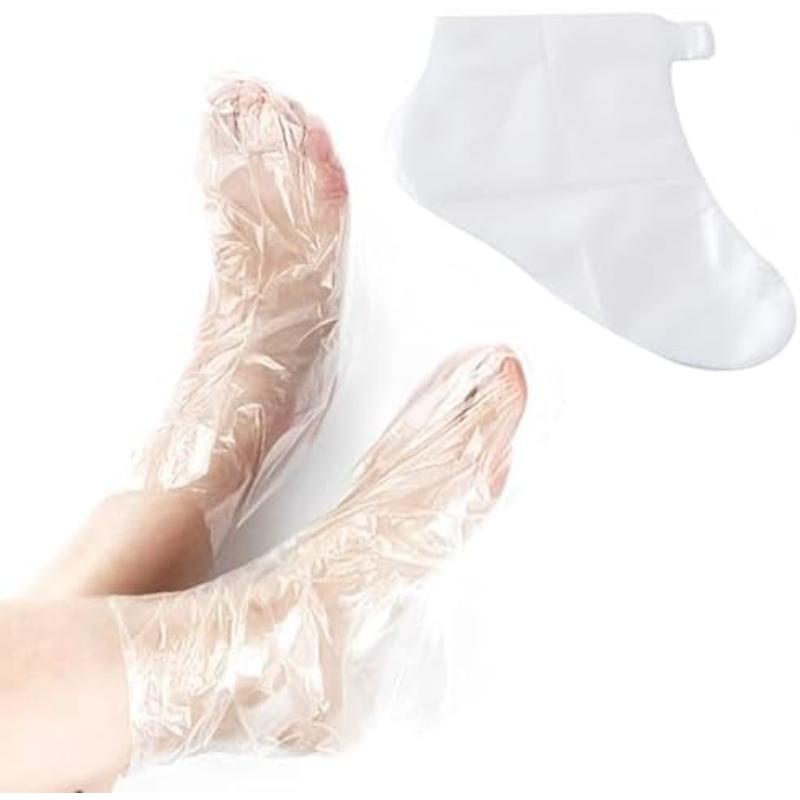100PCS Transprent PE Plastic Disposable Foot Bags Detox SPA Covers Pedicure Remove Chapped Foot Care Tools