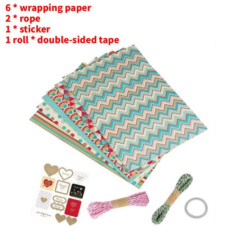 Copperboard Gift Wrap Paper Pack With Colorful Patterns For Special Occasions