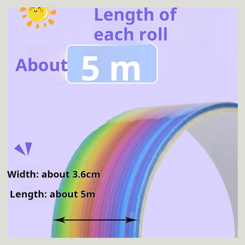 1pcs Rainbow Balls Sticky Balls Rolling Glue Stress Reducing Sticky Tape Relaxing Toys Handmade DIY Making