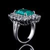 Light Luxury Diamond-Set Emerald Diamond Ring For Women'S High-End Luxury Finger Ring Hand