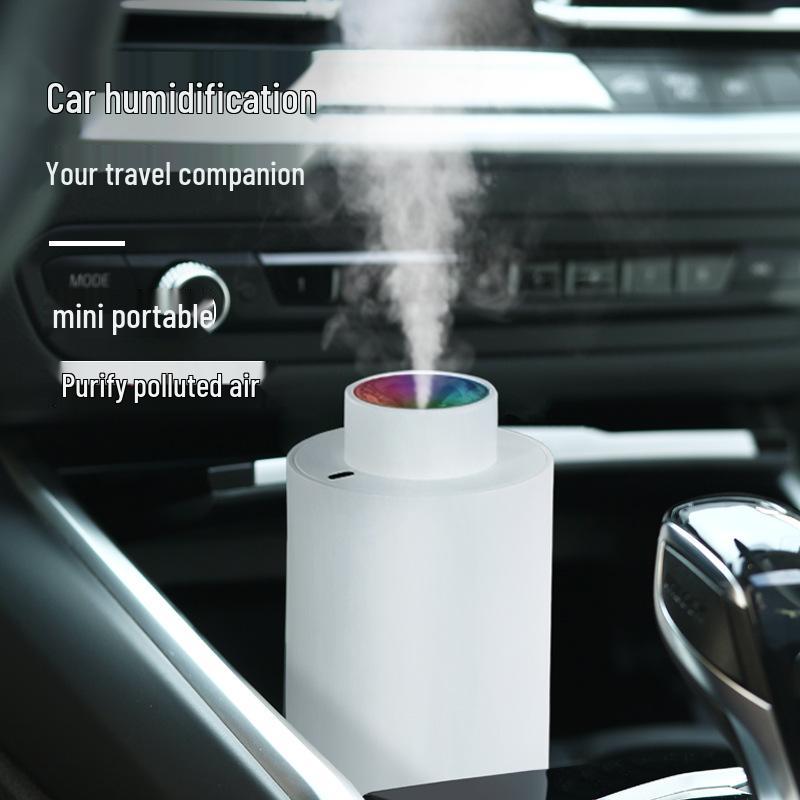 

Портативный мини-USB увлажнитель с большим объемом пара и цветной подсветкой для дома, автомобиля или использования на рабочем столе белый