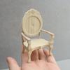 1:12 Dollhouse Miniature DIY Unpainted Retro Peach-Shaped Armchair