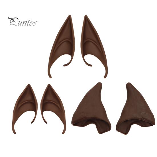 3 Pairs Rubber Elf Ears 10cm 12cm Role-Playing Decorative Ears Cosplay Fairy Pixie Soft Pointed Tips Anime Party Dress Up Costume Makeup Accessories