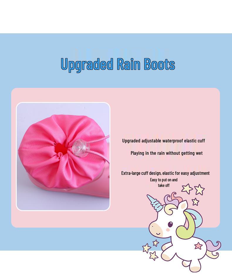 Cartoon Kids' Waterproof Non-Slip Rubber Rain Boots for Toddlers & Children