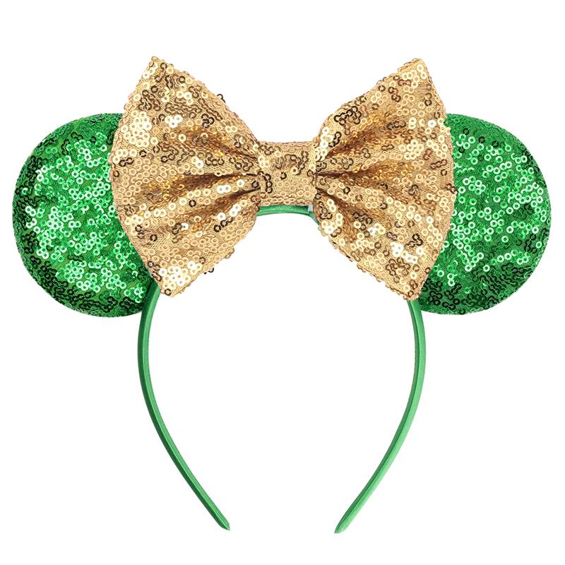 Mode St. Patrick Glitzer Mausohren Stirnband Mädchen Pailletten Haarschleife Festival Haarband Party DIY Haaraccessoires Mujer