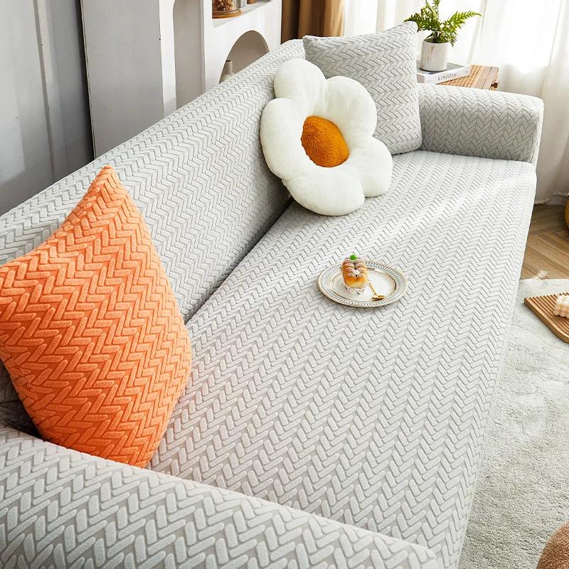 Stretch Jacquard Velvet Sofa Cover All-inclusive Universal Cover Universal Dustproof Anti-cat Scratch Sofa Cover
