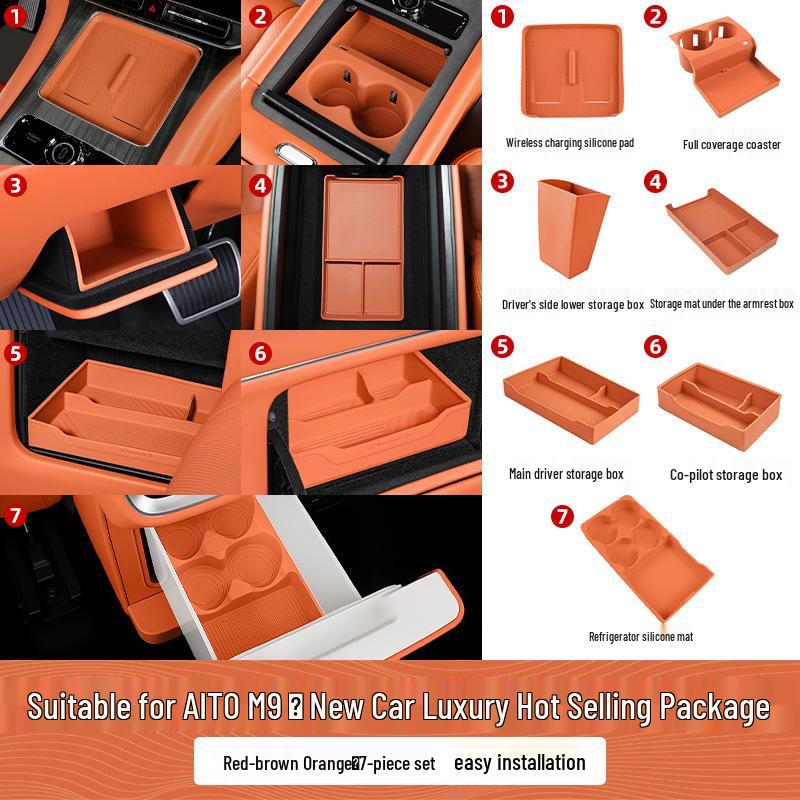 AITO M7 M8 M9 Accessories: Wireless Charger Pad & Interior Trim Mod Kit