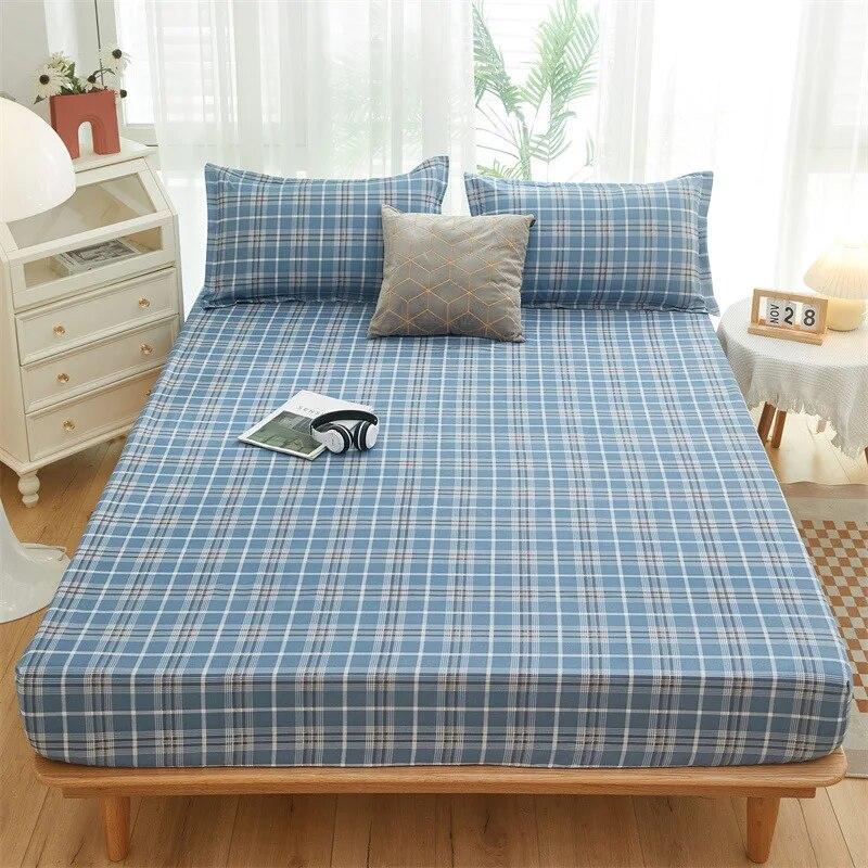 Double Bed Fitted Sheet Quilting Bedspread On The Bed Woven Air-Permeable Mattress Cover Single Bed Cover Bed with Pillowcases