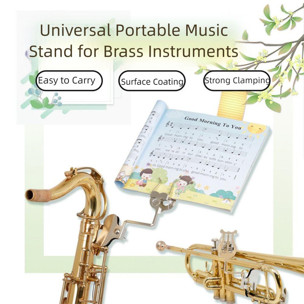 Lightweight Instrument Music Stand Vertical Trumpet Music Clip  Wind Instruments