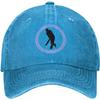 Cricket Player Graphic Baseball Cap Vintage Washed Denim Style Adjustable Dad Hat